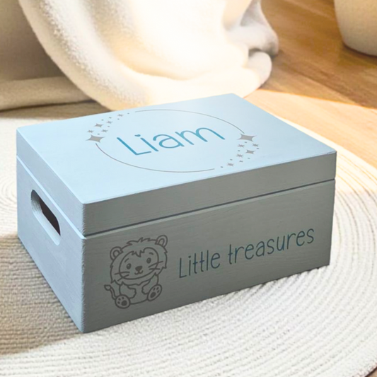 Wooden baby keepsake box – personalized &amp; hand-painted (without engraving)