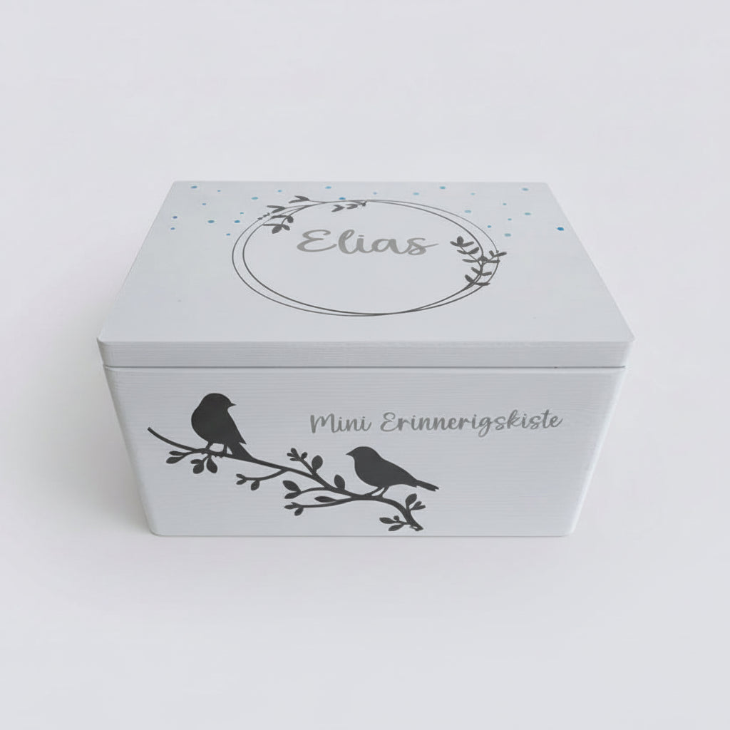Wooden baby keepsake box – personalized &amp; hand-painted (without engraving)