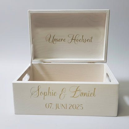 Wooden wedding keepsake box – hand-painted &amp; personalized (without engraving)