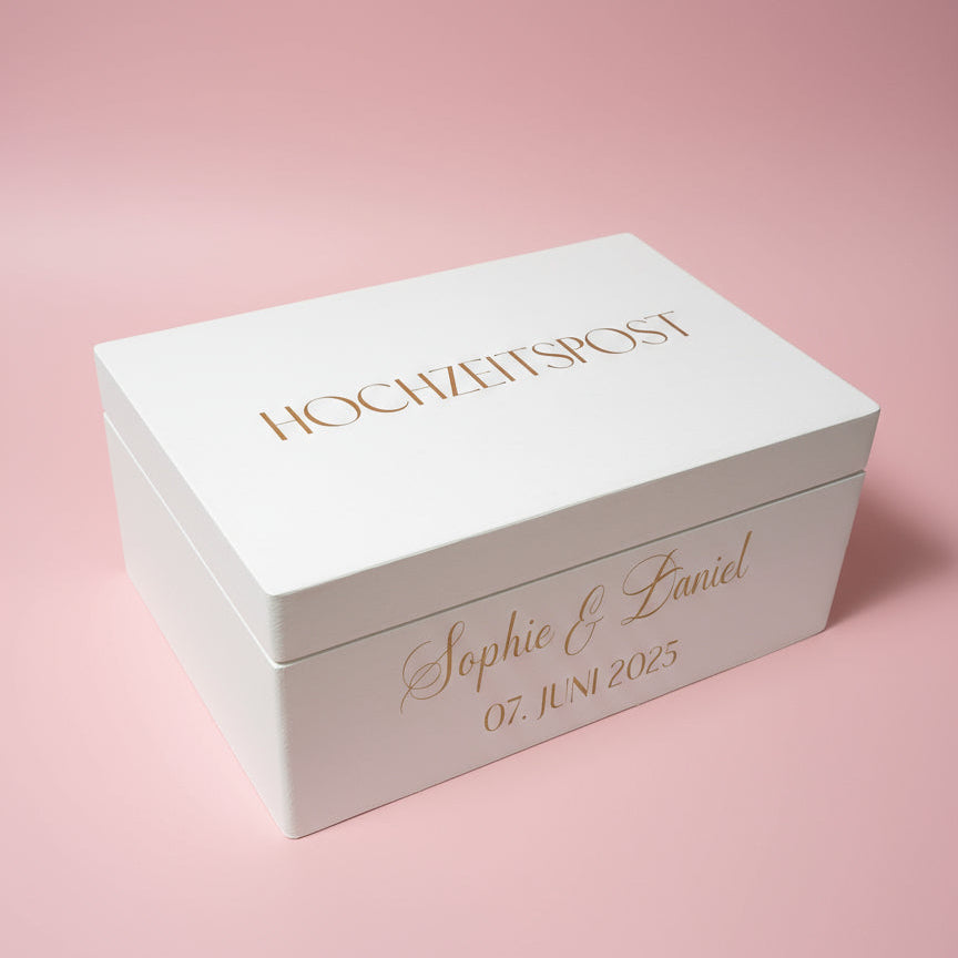Wooden wedding keepsake box – hand-painted &amp; personalized (without engraving)