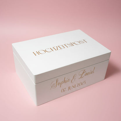Wooden wedding keepsake box – hand-painted &amp; personalized (without engraving)